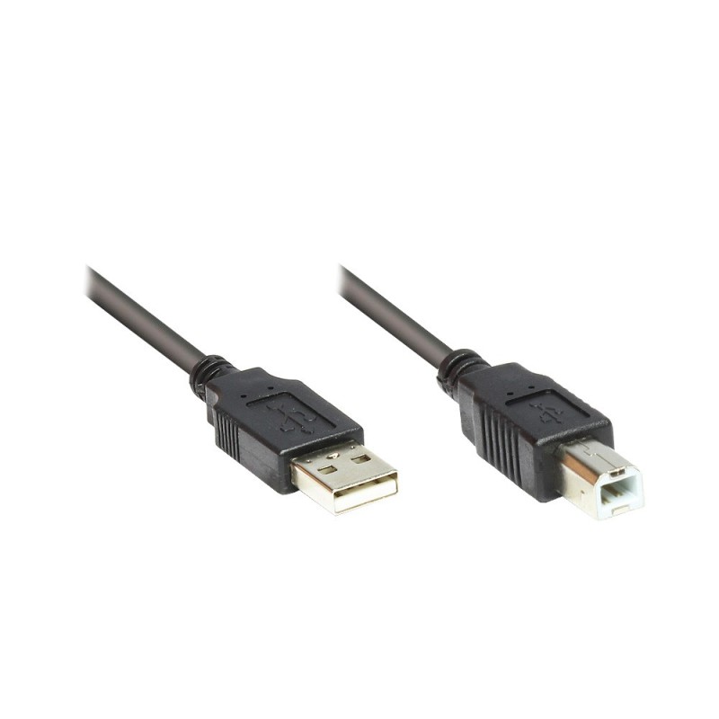 Good Connections USB 2.0 Anschlusskabel 3m St. A a St. B Nero